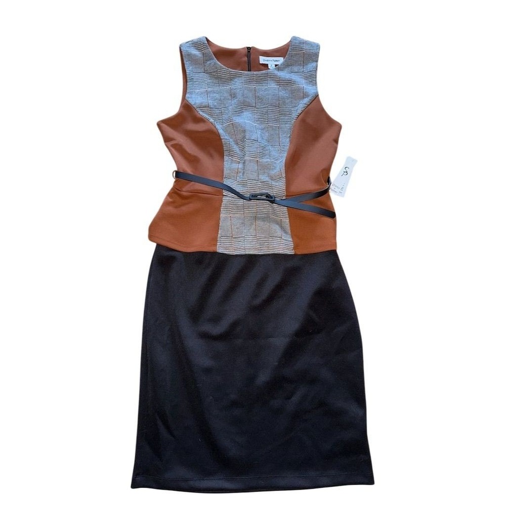 Dark academia Shelby & Palmer Women Plaid Belted Dress 8 Knee‎ Length Careercore